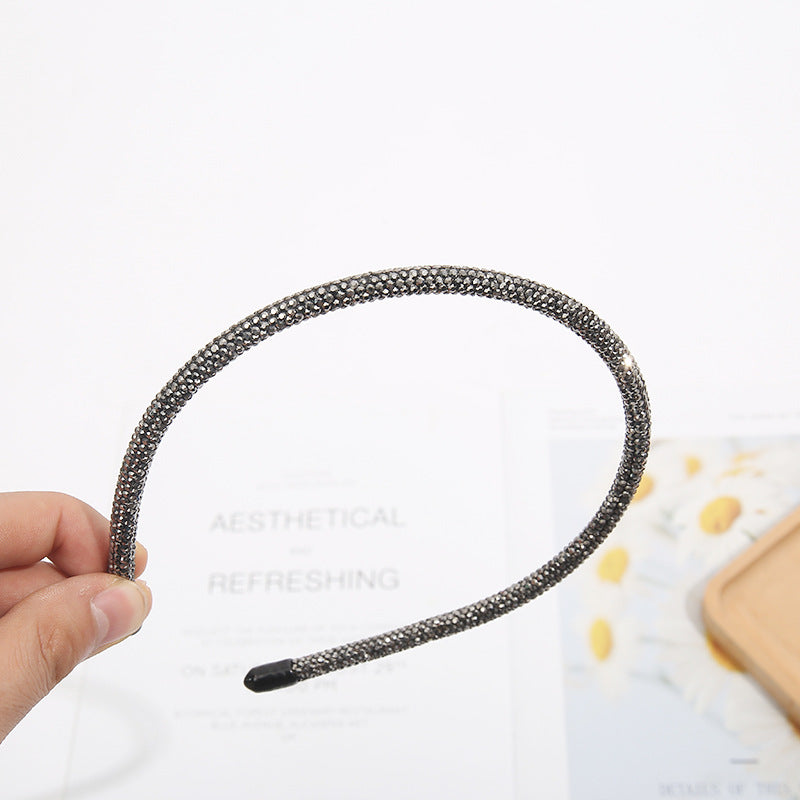 Wholesale Simple Thin Edge Fully Drilled Hair Hoops