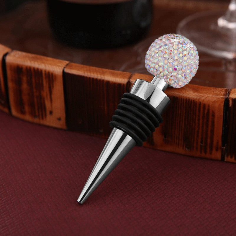 Wholesale Diamond Inlaid Zinc Alloy Wine Bottle Stoppers
