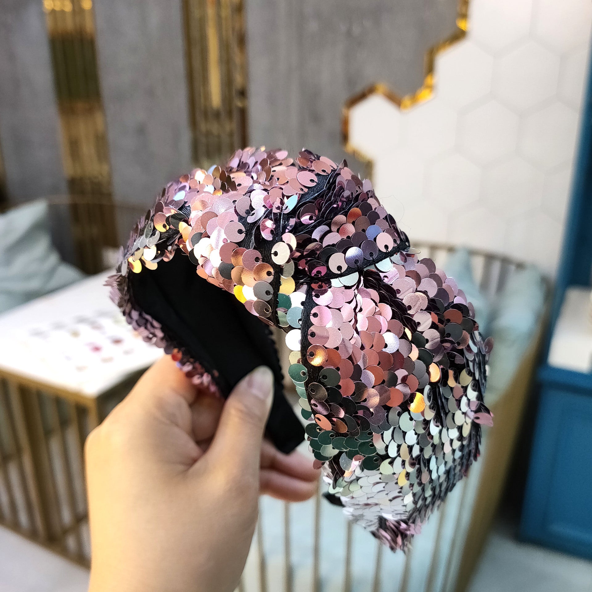 Wholesale Sequin Knotted Headband