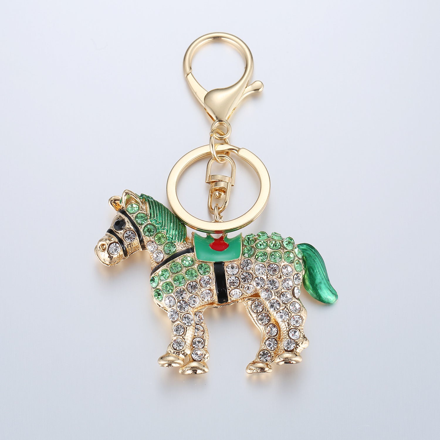 Wholesale Colorful Horse Diamond Metal Keychain