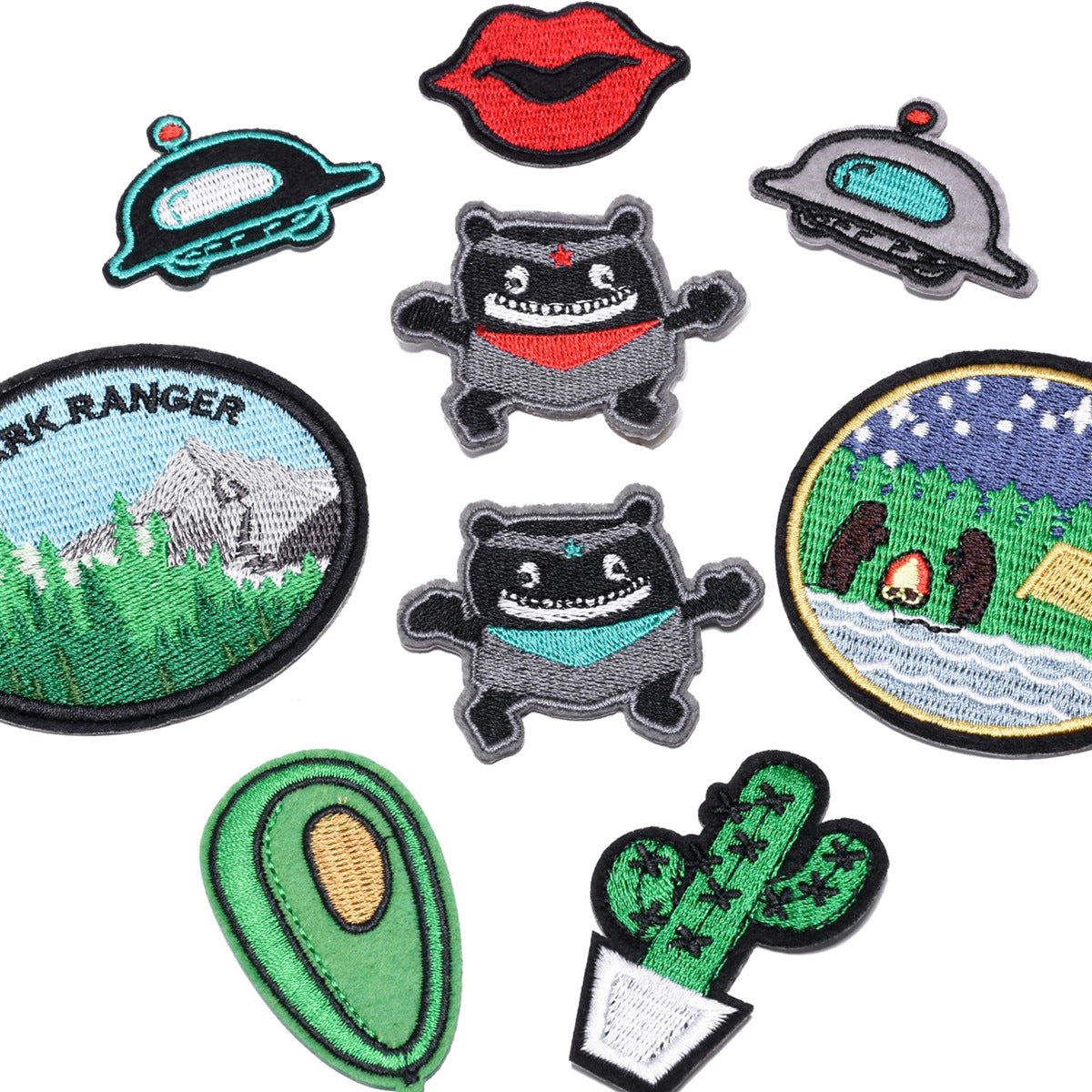 Wholesale Chic Embroidered Circular Badge Patches 9 Pcs For Clothing DIY