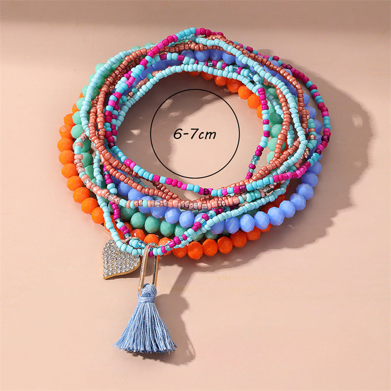 Wholesale Bohemian Style Colorful Beaded Anklets