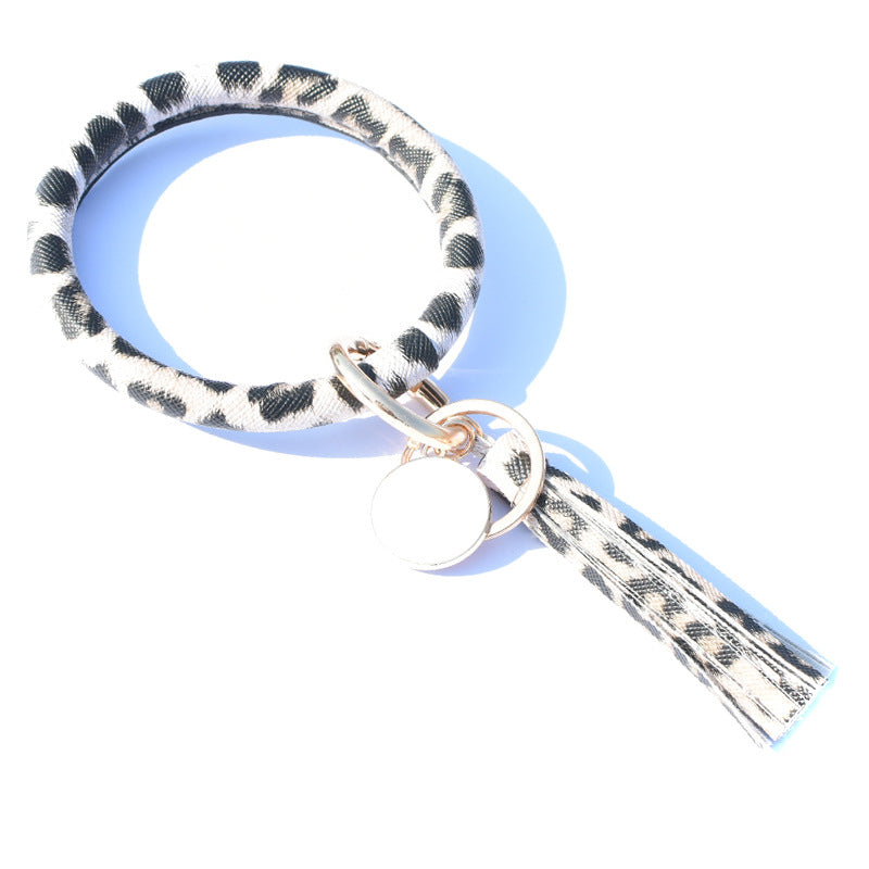 Wholesale Christmas Leaves Snowflakes Wind Chimes PU Bracelet Keychain