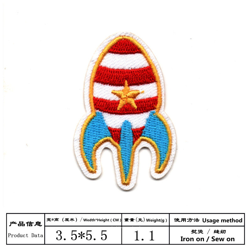 Wholesale Cartoon Robot Dog Astronaut Satellite Embroidered Patches Decorative Clothing Accessory DIY Craft Supply For Resale