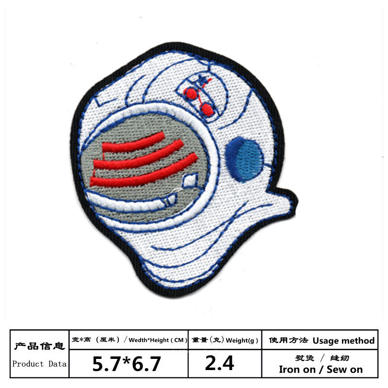 Wholesale Cartoon Robot Dog Astronaut Satellite Embroidered Patches Decorative Clothing Accessory DIY Craft Supply For Resale