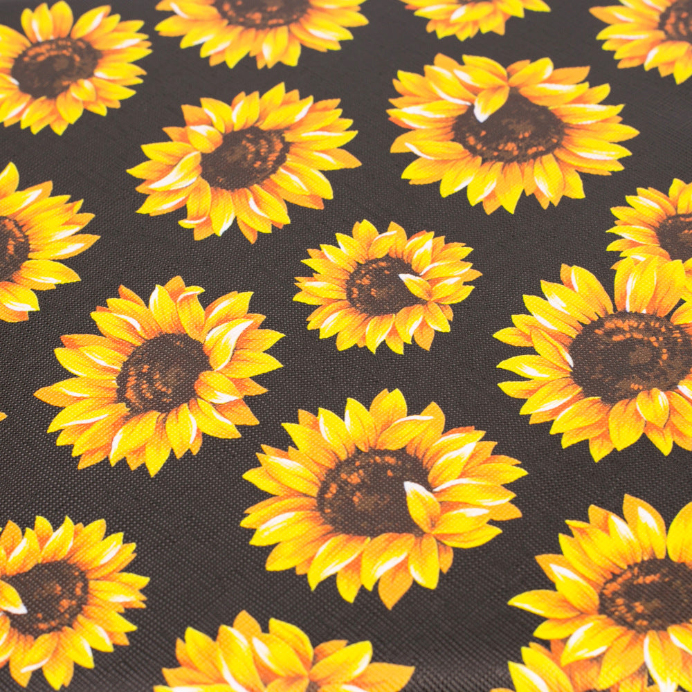 Wholesale PU Sunflower Makeup Bag, Toilet Bag, Large Capacity Storage Bag