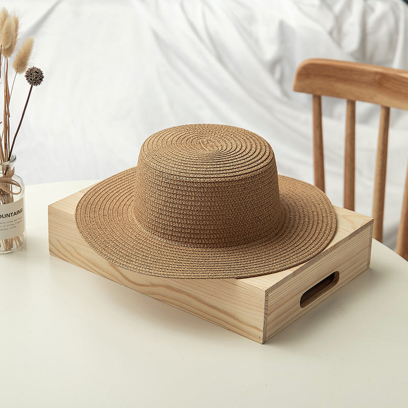 Wholesale Flat-topped Sun-shading Straw Hat Diy Hand-made Sun Hat