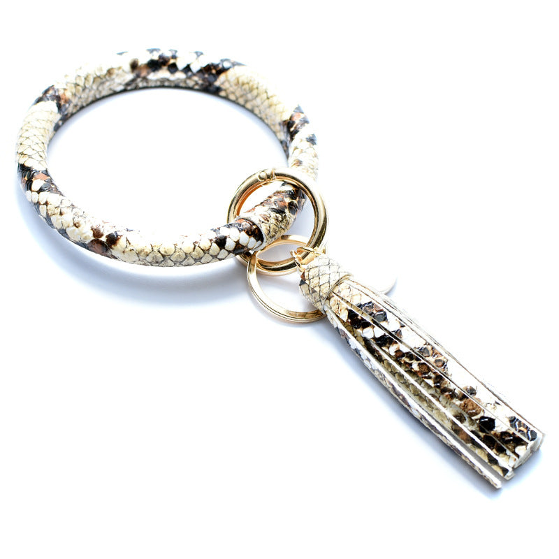 Wholesale Christmas Leaves Snowflakes Wind Chimes PU Bracelet Keychain