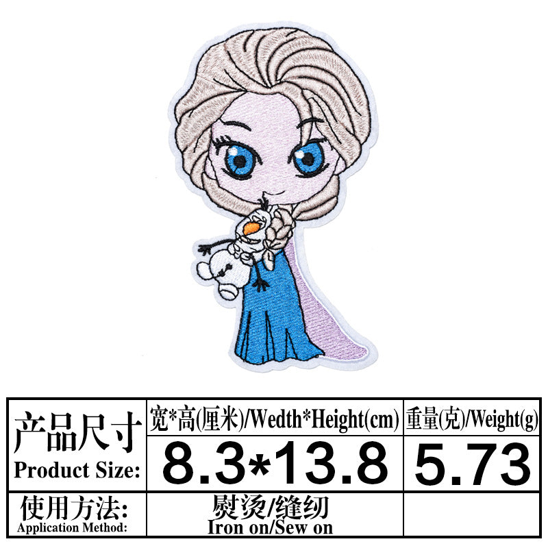 Wholesale Cartoon Embroidery Patches Princess Design Cloth Patch DIY Sewing Accessory For Clothing