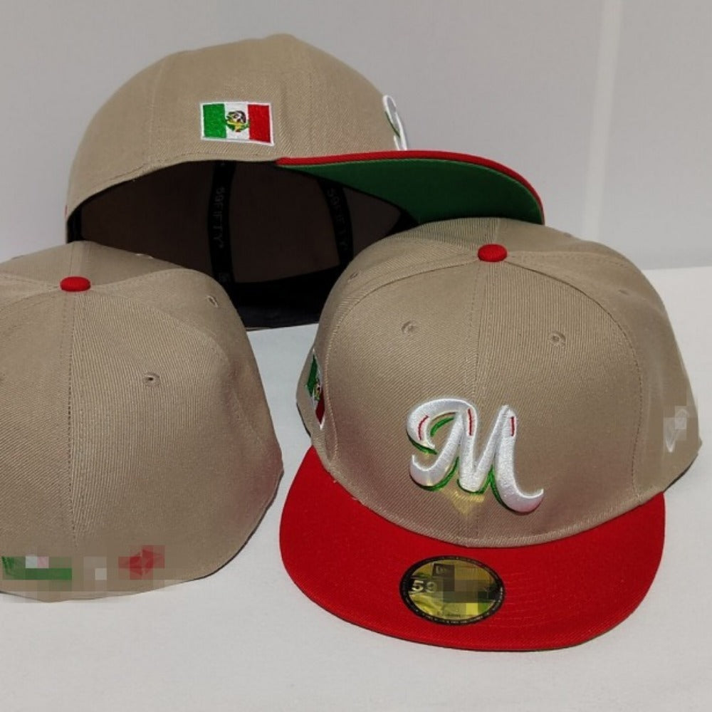 Wholesale M Embroidery Fully Enclosed Letters Non-adjustable Baseball Cap