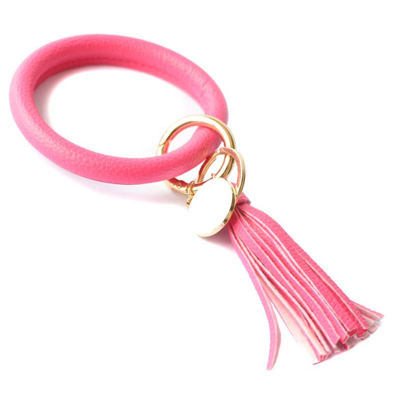 Wholesale Christmas Leaves Snowflakes Wind Chimes PU Bracelet Keychain