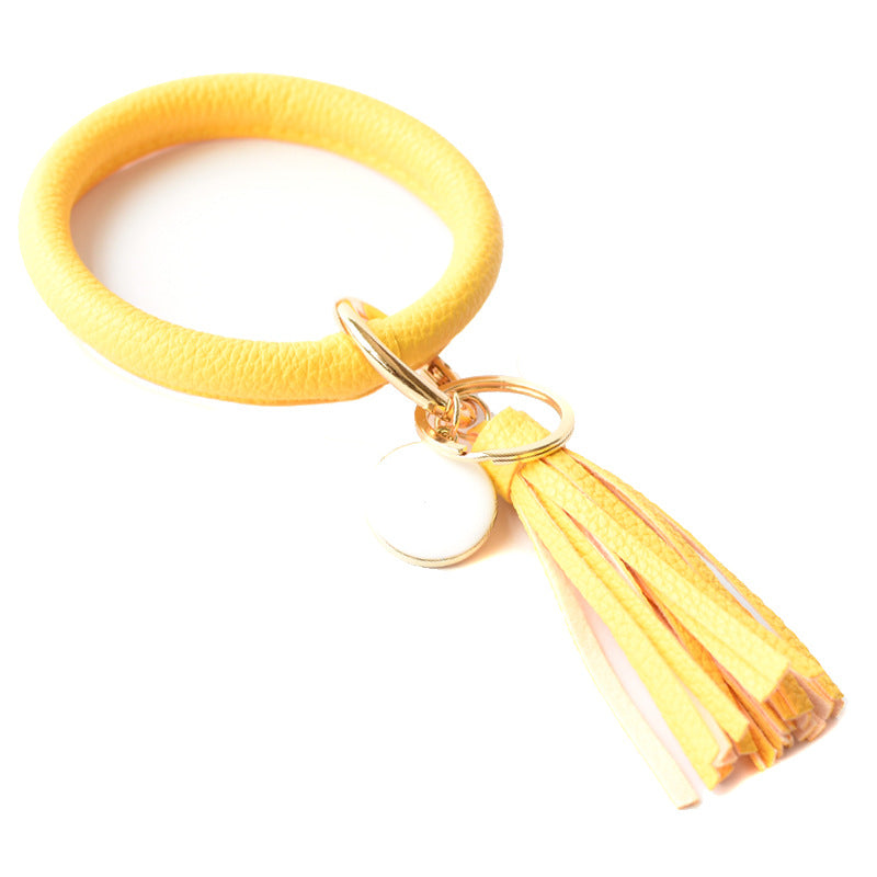 Wholesale Christmas Leaves Snowflakes Wind Chimes PU Bracelet Keychain