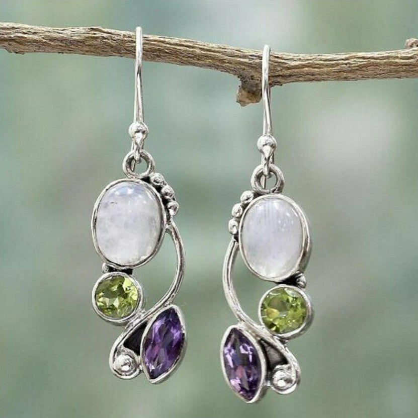 Wholesale Set with Sea Blue Topaz Rotating Water Drop Pear Shaped Earrings