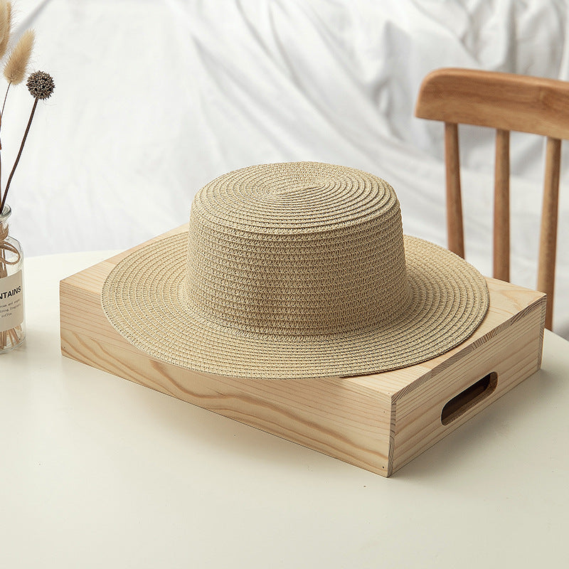 Wholesale Flat-topped Sun-shading Straw Hat Diy Hand-made Sun Hat