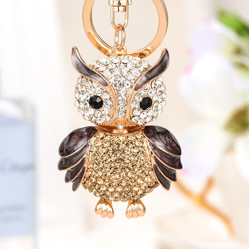Wholesale Owl Rhinestone Metal Keychains