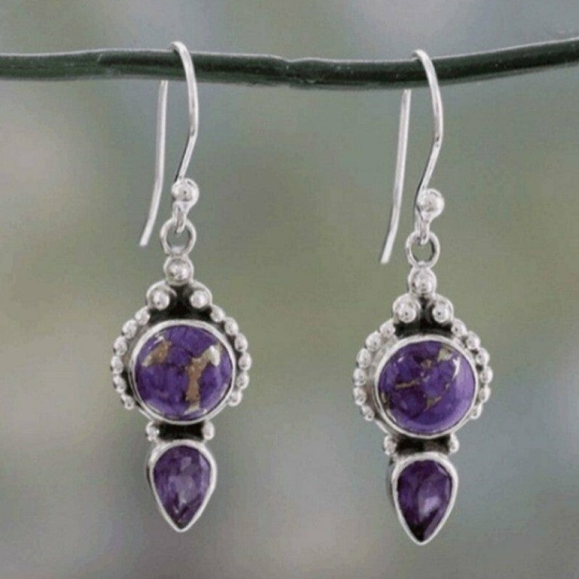 Wholesale Set with Sea Blue Topaz Rotating Water Drop Pear Shaped Earrings