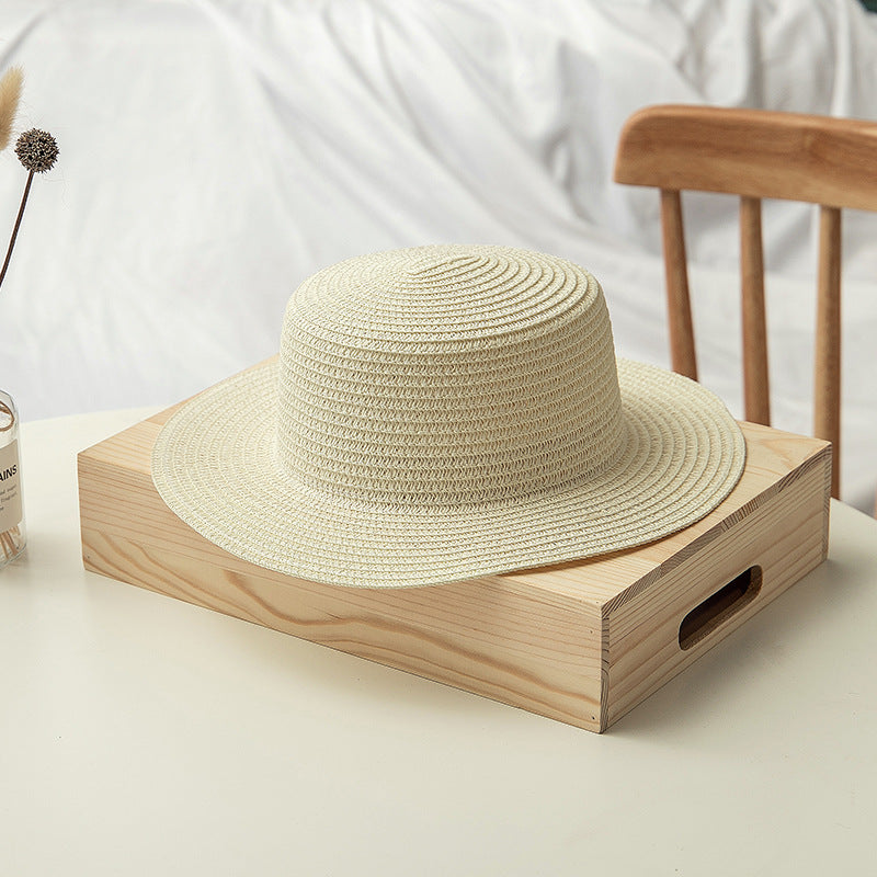 Wholesale Flat-topped Sun-shading Straw Hat Diy Hand-made Sun Hat
