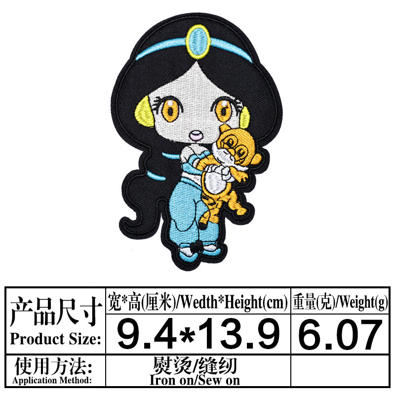 Wholesale Cartoon Embroidery Patches Princess Design Cloth Patch DIY Sewing Accessory For Clothing