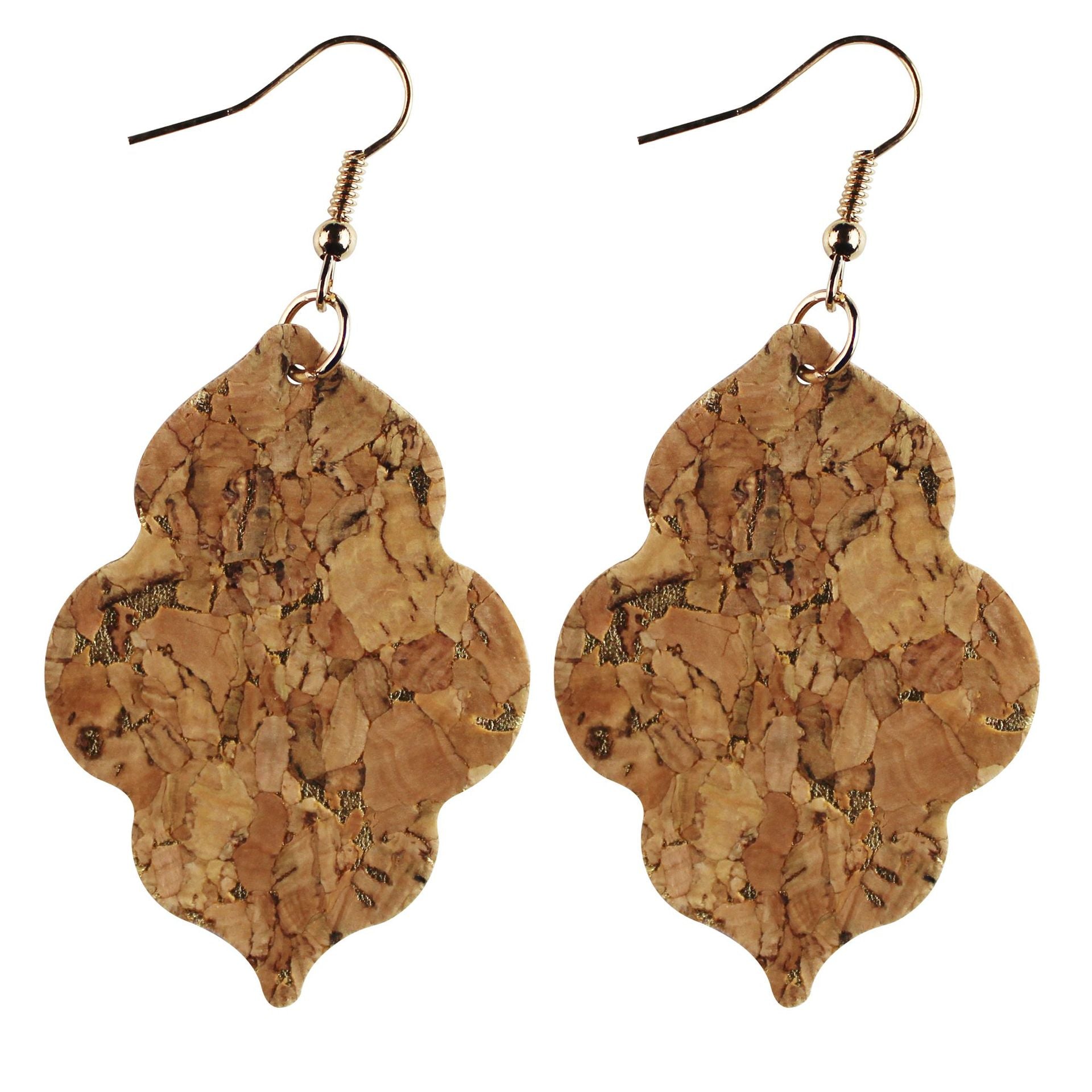 Wholesale Baroque Style Double Sided Printed Leather Flower Earrings