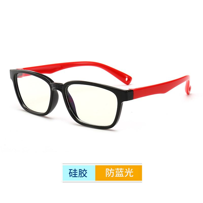 Gafas de silicona anti-azules de los niños al por mayor Mirror plano de marco suave