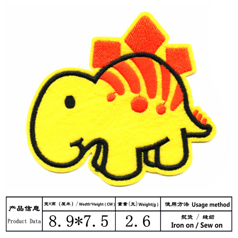 Wholesale Cloth Dinosaur Embroidery Patches 14 Piece Set Cute Cartoon Badges DIY Clothing Repair Schoolbag Decor Craft Supply Gift