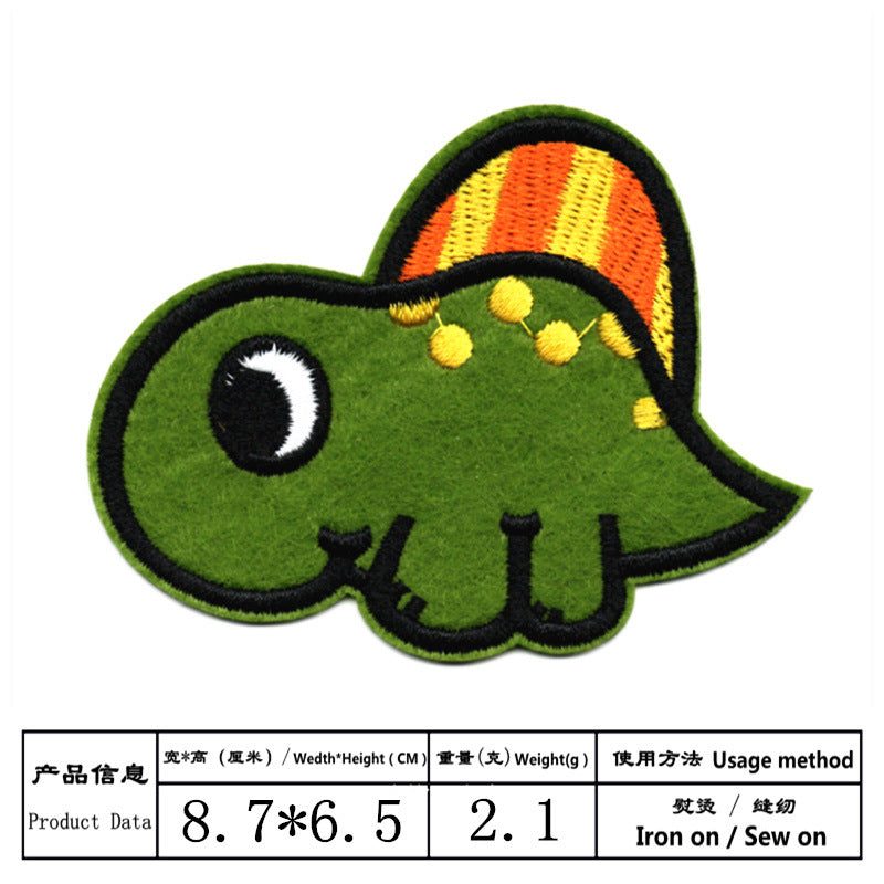 Wholesale Cloth Dinosaur Embroidery Patches 14 Piece Set Cute Cartoon Badges DIY Clothing Repair Schoolbag Decor Craft Supply Gift
