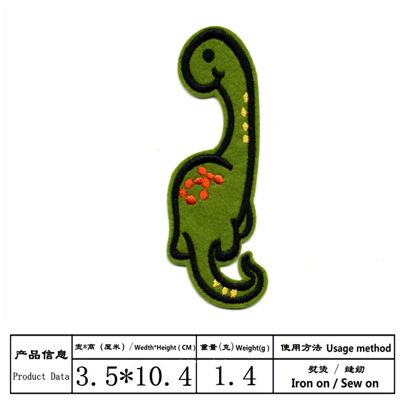 Wholesale Cloth Dinosaur Embroidery Patches 14 Piece Set Cute Cartoon Badges DIY Clothing Repair Schoolbag Decor Craft Supply Gift