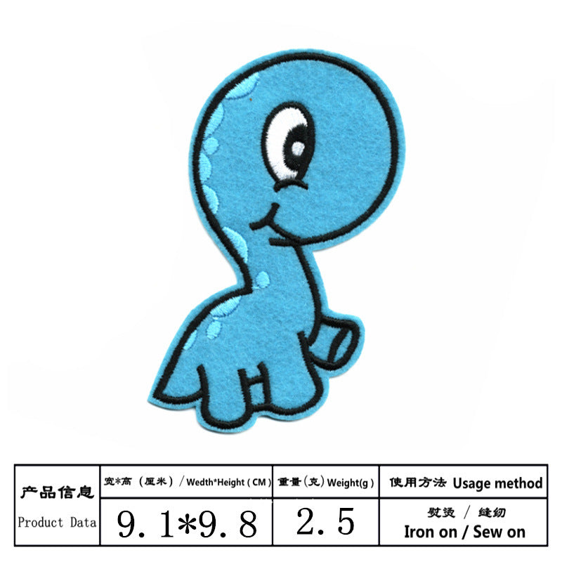 Wholesale Cloth Dinosaur Embroidery Patches 14 Piece Set Cute Cartoon Badges DIY Clothing Repair Schoolbag Decor Craft Supply Gift