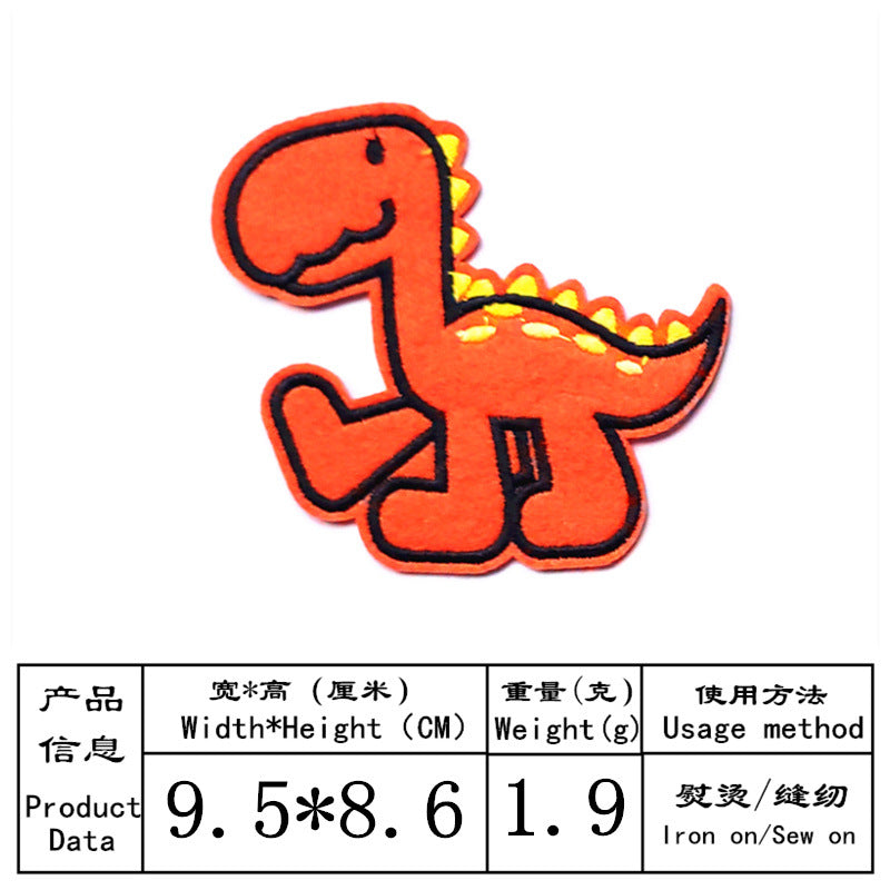 Wholesale Cloth Dinosaur Embroidery Patches 14 Piece Set Cute Cartoon Badges DIY Clothing Repair Schoolbag Decor Craft Supply Gift