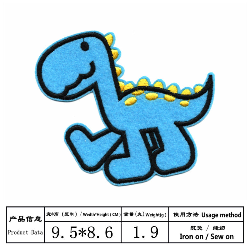 Wholesale Cloth Dinosaur Embroidery Patches 14 Piece Set Cute Cartoon Badges DIY Clothing Repair Schoolbag Decor Craft Supply Gift