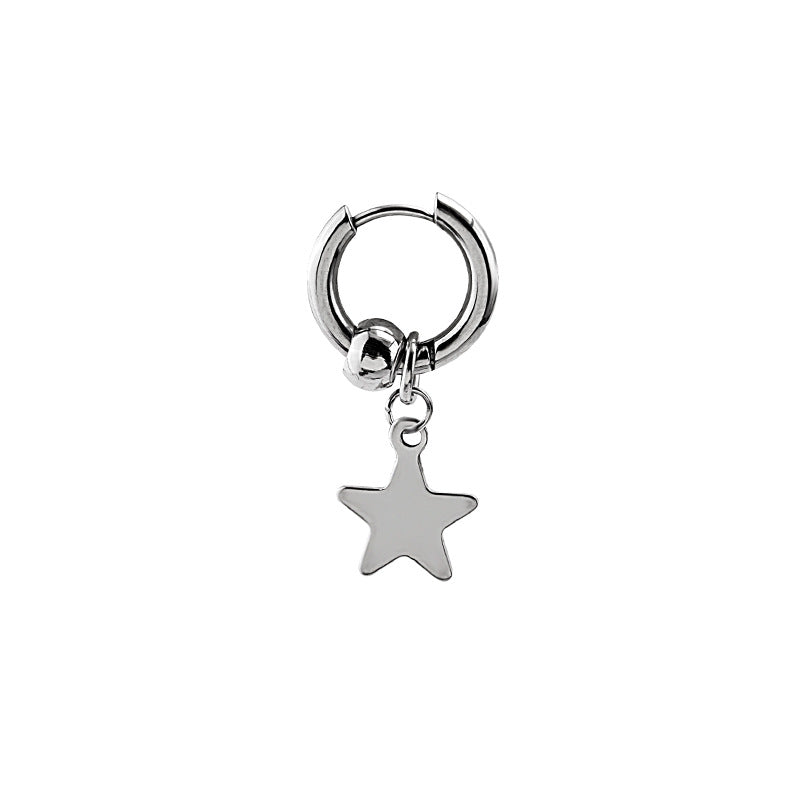 Wholesale Cross Star Stainless Steel Diamond Chain Earrings