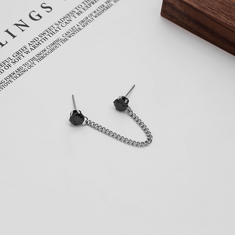 Wholesale Cross Star Stainless Steel Diamond Chain Earrings