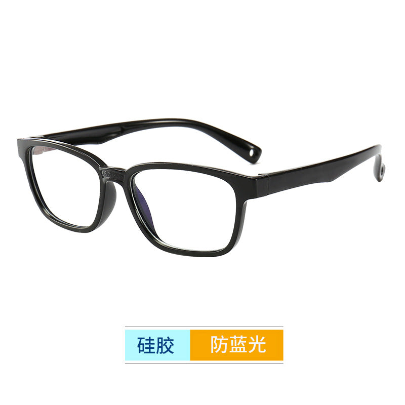 Gafas de silicona anti-azules de los niños al por mayor Mirror plano de marco suave