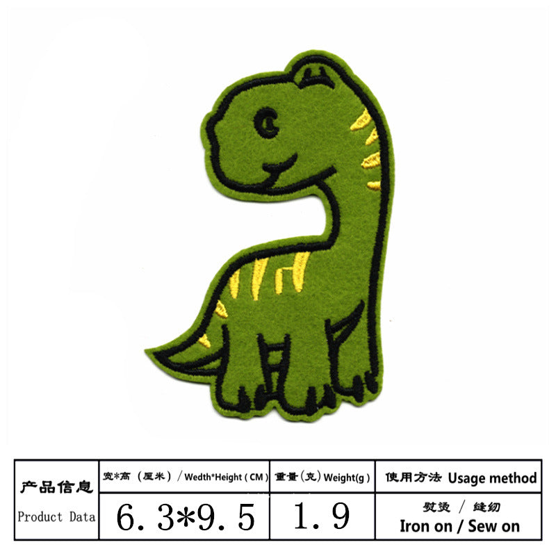 Wholesale Cloth Dinosaur Embroidery Patches 14 Piece Set Cute Cartoon Badges DIY Clothing Repair Schoolbag Decor Craft Supply Gift