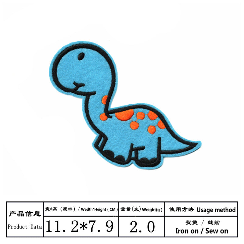 Wholesale Cloth Dinosaur Embroidery Patches 14 Piece Set Cute Cartoon Badges DIY Clothing Repair Schoolbag Decor Craft Supply Gift