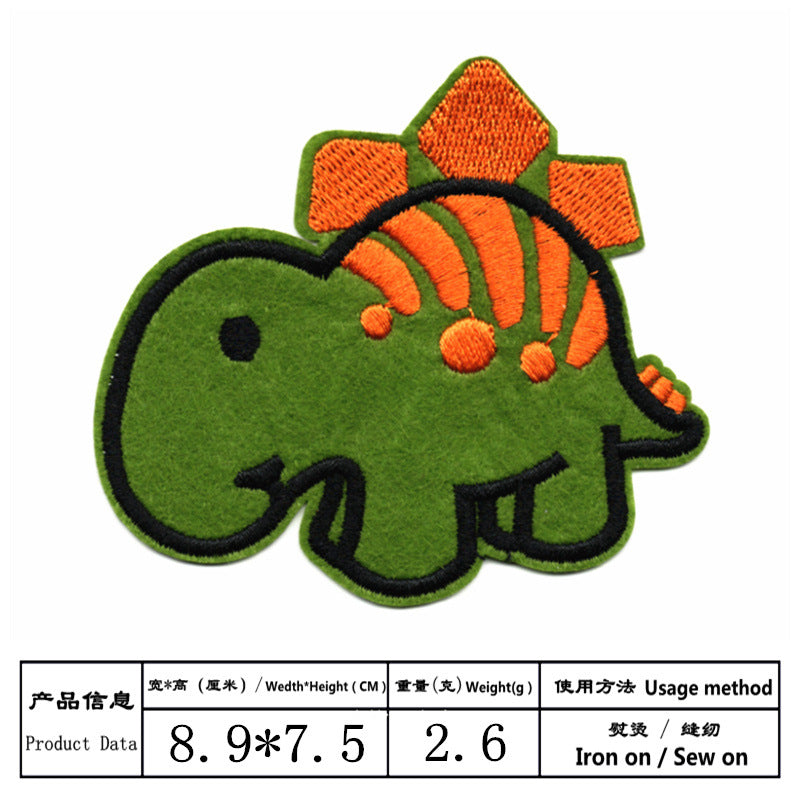 Wholesale Cloth Dinosaur Embroidery Patches 14 Piece Set Cute Cartoon Badges DIY Clothing Repair Schoolbag Decor Craft Supply Gift
