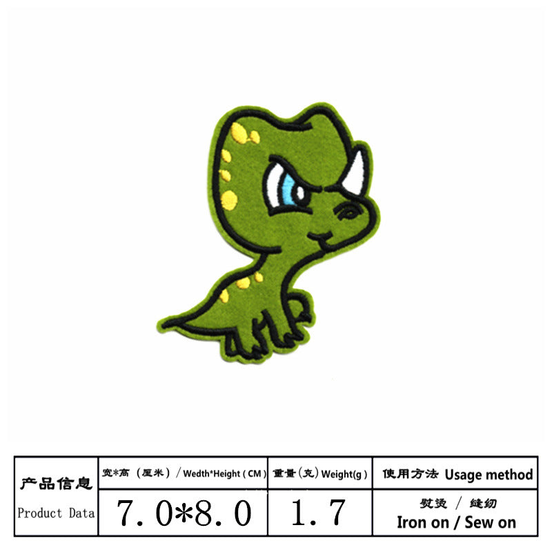 Wholesale Cloth Dinosaur Embroidery Patches 14 Piece Set Cute Cartoon Badges DIY Clothing Repair Schoolbag Decor Craft Supply Gift