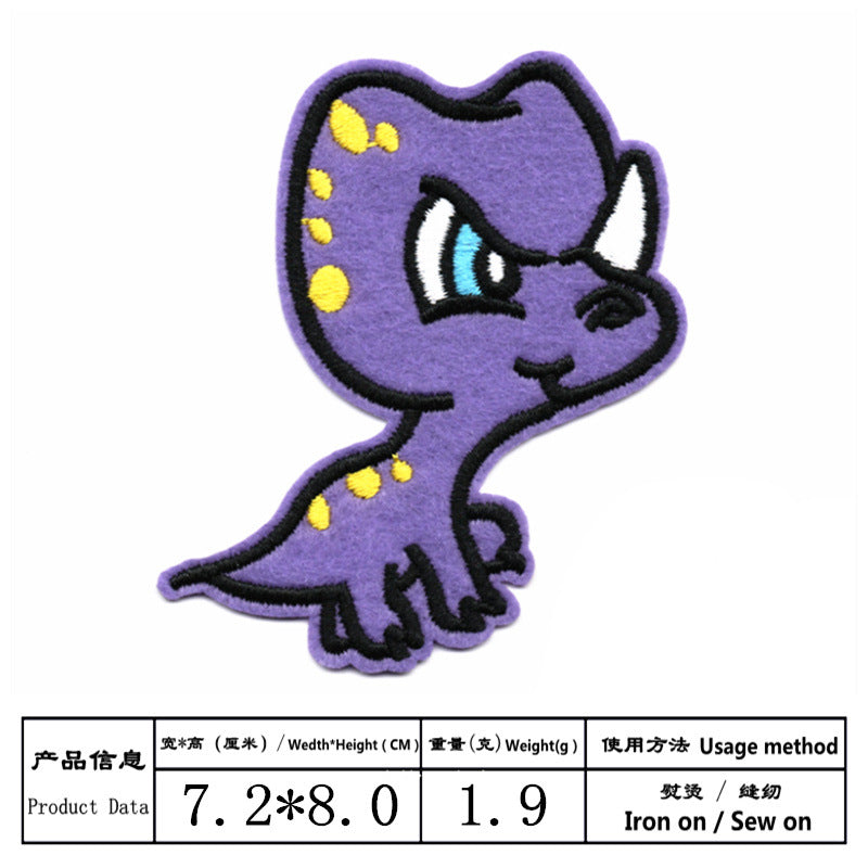 Wholesale Cloth Dinosaur Embroidery Patches 14 Piece Set Cute Cartoon Badges DIY Clothing Repair Schoolbag Decor Craft Supply Gift