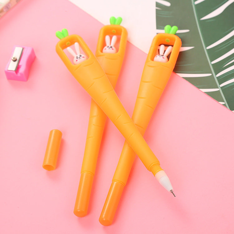 Wholesale Cartoon Rabbit Carrot Plastic Neutral Pen