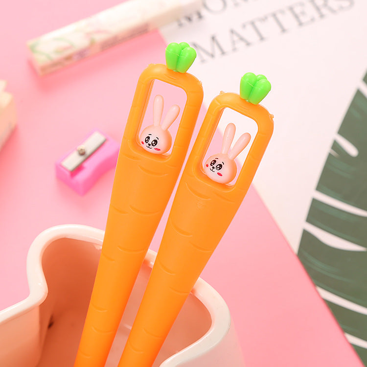 Wholesale Cartoon Rabbit Carrot Plastic Neutral Pen