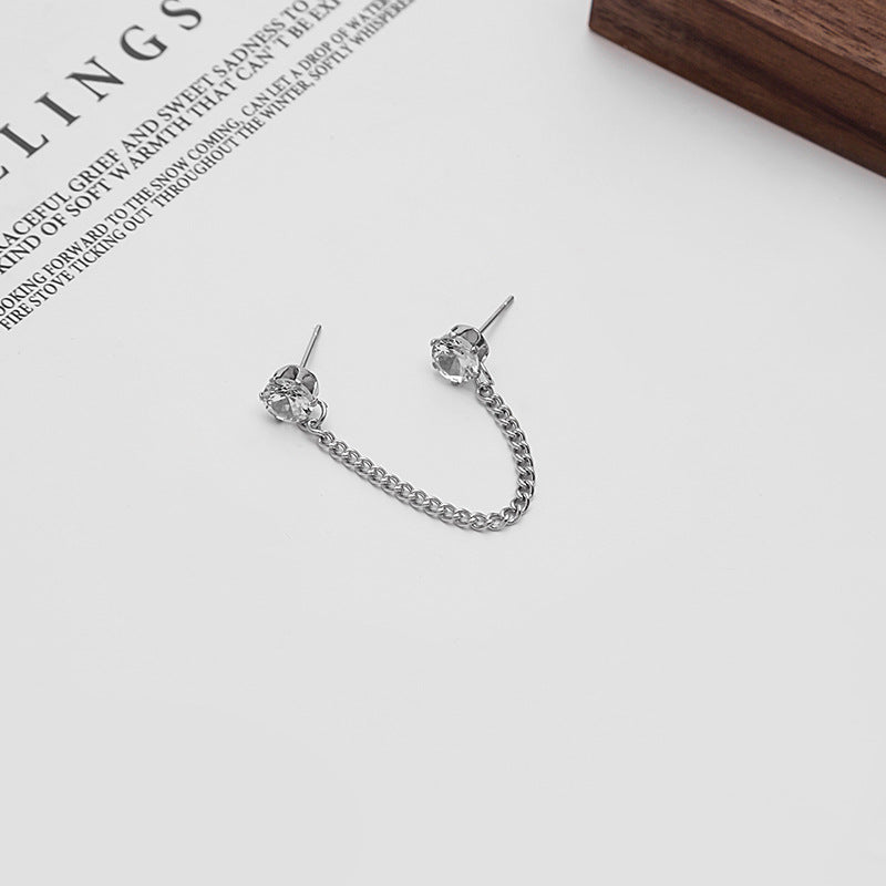 Wholesale Cross Star Stainless Steel Diamond Chain Earrings