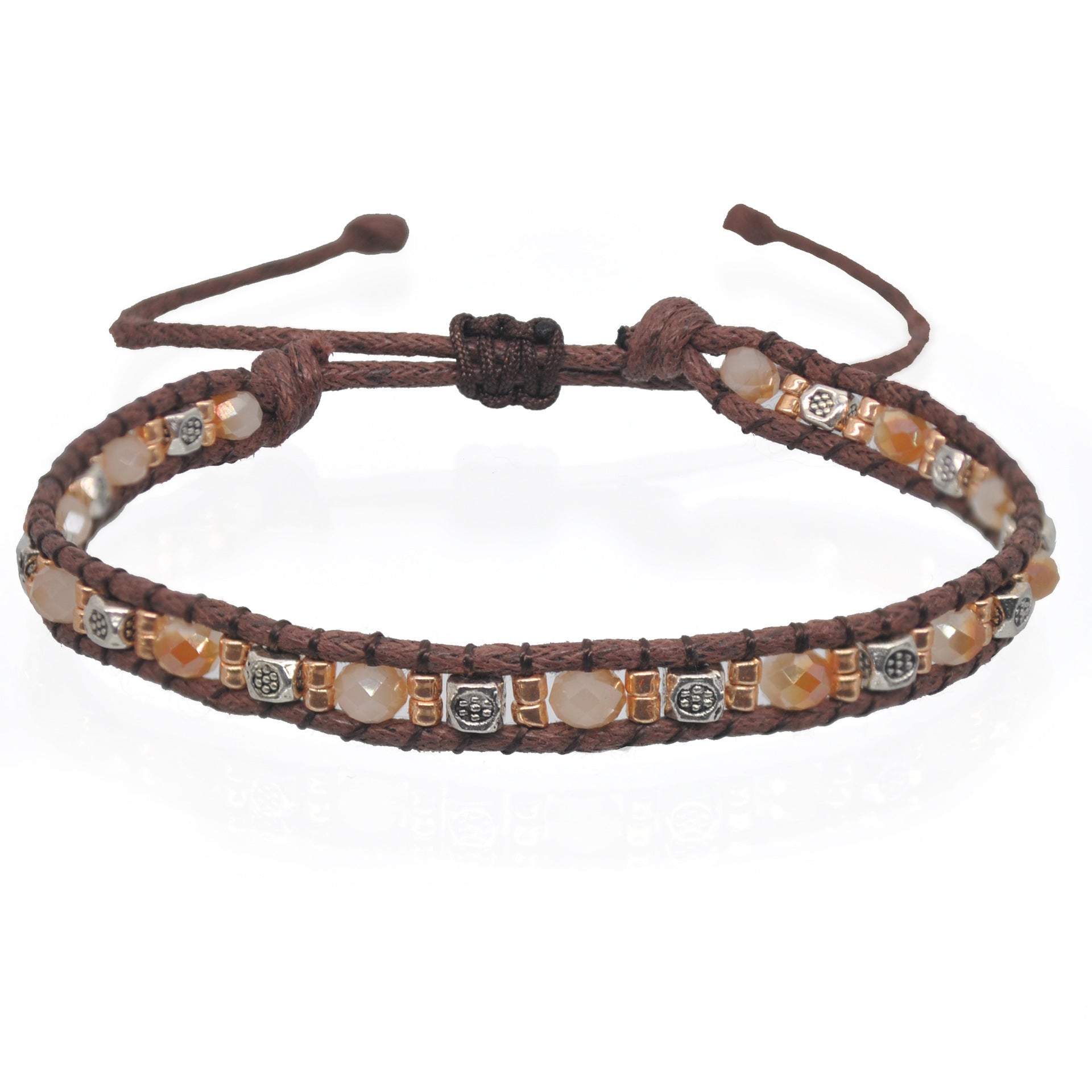 Wholesale  color narrow round double braided rope bracelet