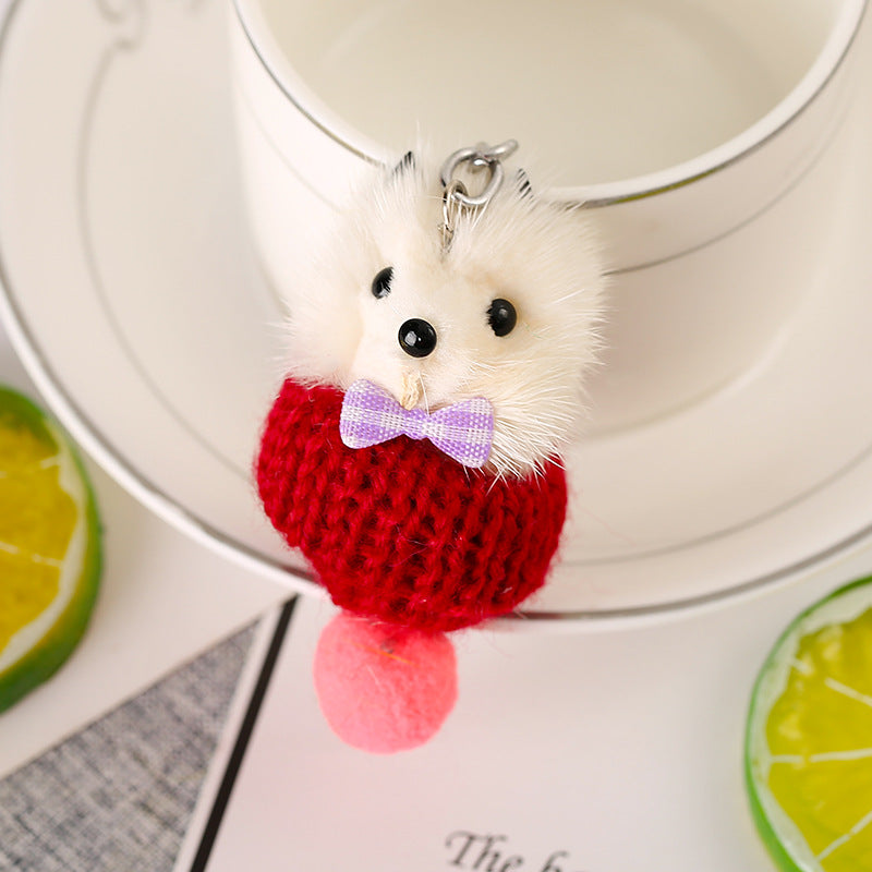 Llavero de zorro de zorra de cable de cable de felpa de 10 piezas al por mayor