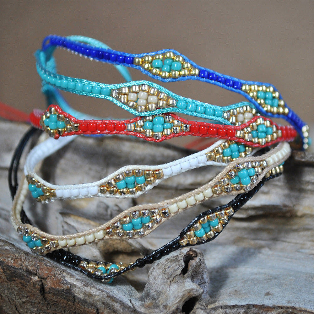 Wholesale Bohemian Style Friendship Bracelet Handmade Woven Rope Colorful Beaded Beaded Bracelet