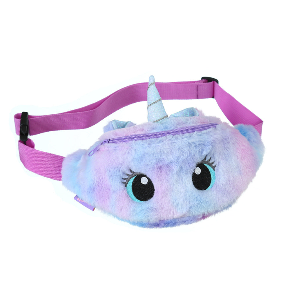 Wholesale Unicorn Cartoon Plush Shoulder Bag Crossbody Bag Chest Bag Waist Bag