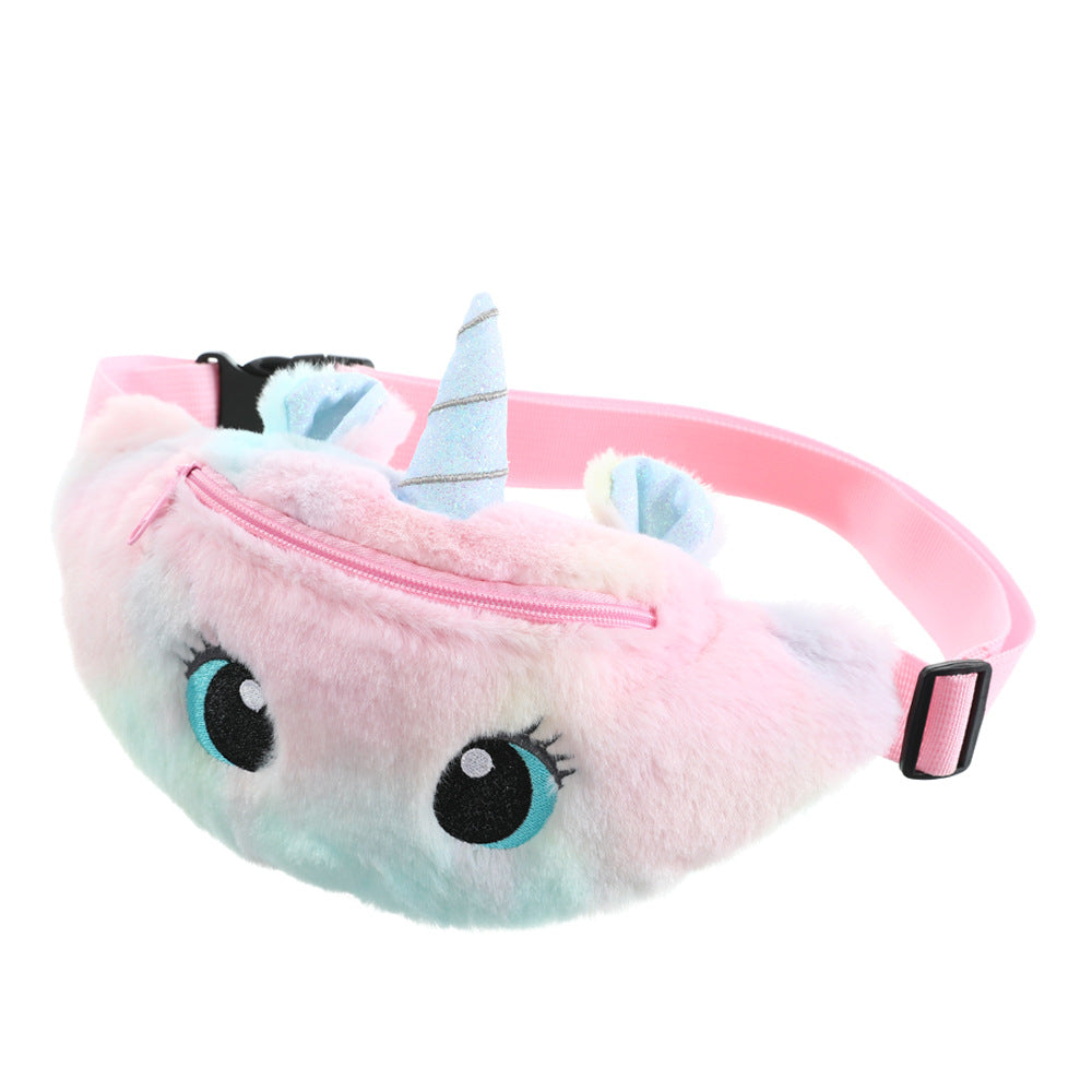 Wholesale Unicorn Cartoon Plush Shoulder Bag Crossbody Bag Chest Bag Waist Bag