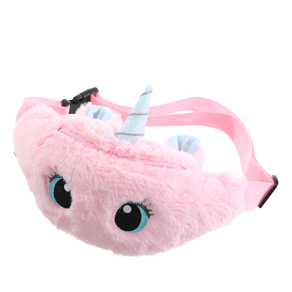 Wholesale Unicorn Cartoon Plush Shoulder Bag Crossbody Bag Chest Bag Waist Bag