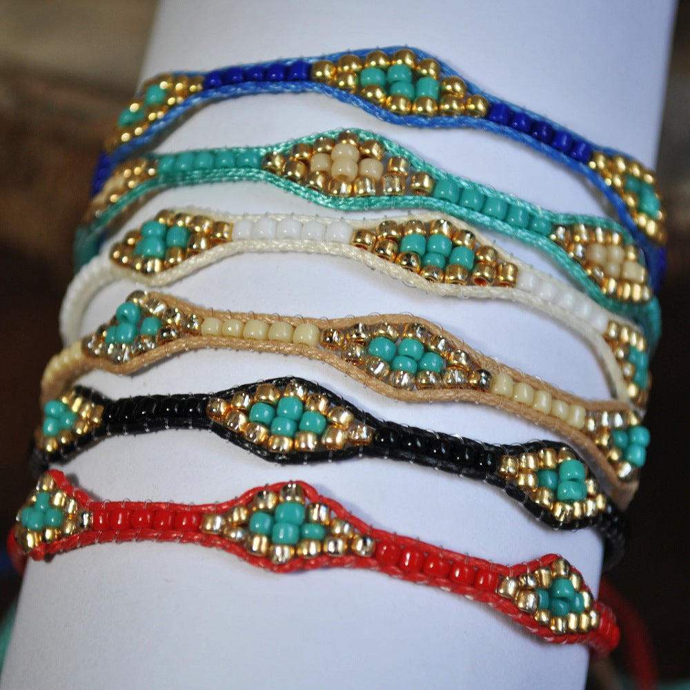 Wholesale Bohemian Style Friendship Bracelet Handmade Woven Rope Colorful Beaded Beaded Bracelet