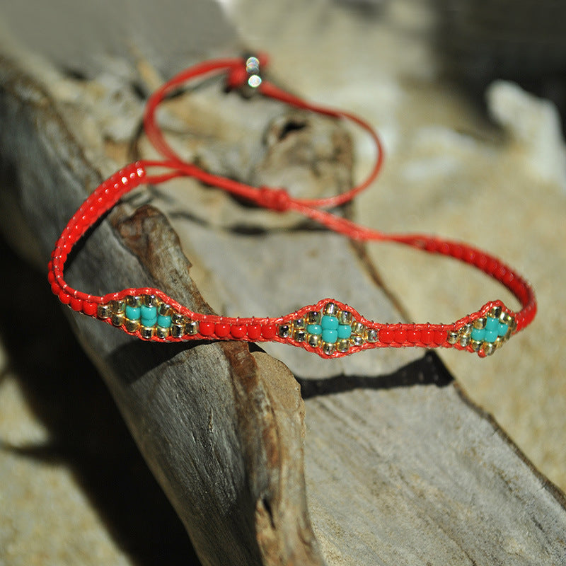 Wholesale Bohemian Style Friendship Bracelet Handmade Woven Rope Colorful Beaded Beaded Bracelet