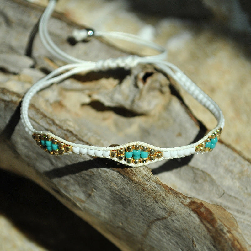Wholesale Bohemian Style Friendship Bracelet Handmade Woven Rope Colorful Beaded Beaded Bracelet